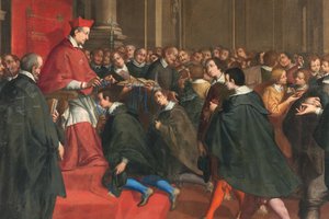 Milán, Iglesia de San Francisco de Paula, Fratelli Campi, el cardenal Federico organiza el grupo de maestros de la doctrina cristiana de Vincenzo and Campi Antonio Campi