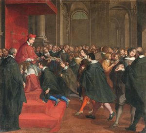 Milán, Iglesia de San Francisco de Paula, Fratelli Campi, el cardenal Federico organiza el grupo de maestros de la doctrina cristiana de Vincenzo and Campi Antonio Campi
