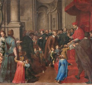 Milán, Iglesia de San Francesco da Paola, Fratelli Campi, San Carlo establece la escuela de doctrina cristiana de Vincenzo and Campi Antonio Campi