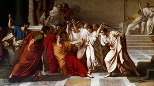 La muerte de Julio César, detalle de Vincenzo Camuccini
