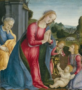 La adoración del Niño Jesús, c. 1490 de Vincenzo Frediani