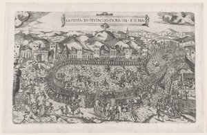 Speculum Romanae Magnificentiae: Juegos de carnaval en el Monte Testaccio en Roma de Vincenzo Luchino