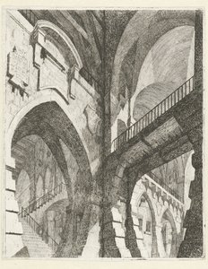 Interior de un edificio
Caprici di Scene Teatrali (título de la serie) de Vincenzo Mazzi