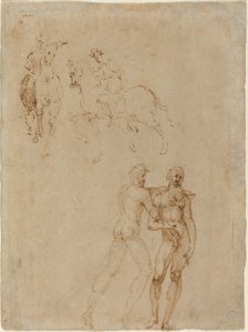 Dos Jinetes y Dos Desnudos Masculinos