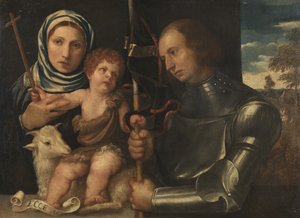 Infante San Juan con una Santa y un Santo Guerrero, 1510-20 de Vincenzo di Biagio Catena