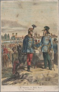 El general György Klapka rinde la fortaleza de Komárom al mariscal Jacob Julius von Haynau el 2 de octubre de 1849.