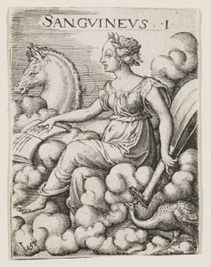 Temperamento Sanguinario, c.1530-62 (grabado) de Virgilius the elder Solis
