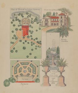 Diseño de villa italiana, c. 1936 de Virginia Richards