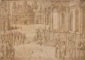 Según Carpaccio - La Presentación de la Virgen en el Templo c.1500-20 de Vittore Carpaccio