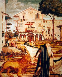 Detalle de San Jerónimo Domando al León, c.1501-09 (detalle)