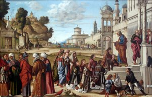 Alemán: Die Weihe des Heiligen Stephanus zum Diakon Consagración de San Esteban como diácono de Vittore Carpaccio