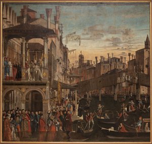 Milagro de la Santa Cruz en el Ponte di Rialto, c. 1496