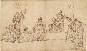La Madonna y el Niño con santos en un paisaje (Sacra Conversazione) de Vittore Carpaccio