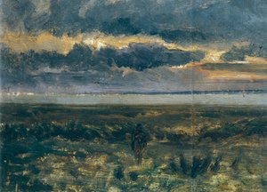 Puesta de sol sobre el mar, de Vittorio Avondo (1836-1910)