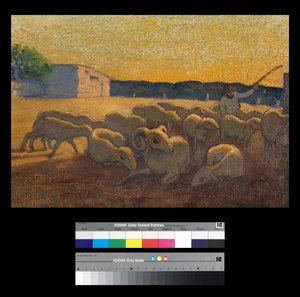 Atardecer con ovejas de Vittorio Bolaffio