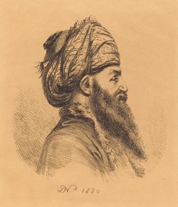 Cabeza de perfil de oriental con turbante de Vivant Denon