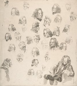 Bocetos de Voltaire a los ochenta y un años