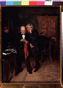 Confianza. Pintura de Vladimir Yegorovich Makovski (Makovsky, Makovskij) (1846-1920), huile sur toile de Vladimir Egorovic Makovsky
