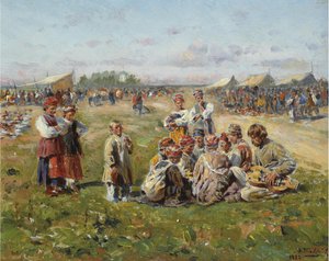 La Feria del Pueblo, 1882 de Vladimir Egorovic Makovsky