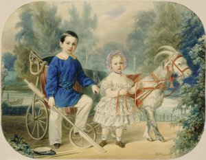 Gran Duque Alejandro y Gran Duque Alexey de niños de Vladimir Ivanovich Hau