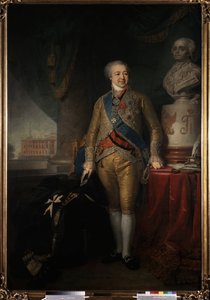 ""Retrato del príncipe Alexander Kurakin (1752-1818) Político ruso"" Pintura de Vladimir Lukich Borovikovsky (o Borovikovsky) (1757-1825) 1801-1802 Galería Estatal Tretyakov, Moscú de Vladimir Lukich Borovikovsky