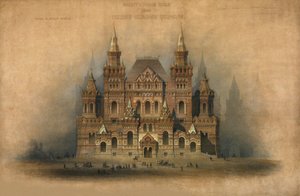 Diseño aprobado del edificio del Museo Histórico, 1875 de Vladimir Ossipovitch Sherwood