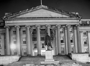 Edificio del Tesoro, Washington de noche