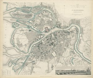Mapa de Petersburgo, 1834 de W.B. Clarke