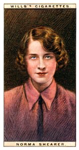 Norma Shearer 1902-1983, actriz canadiense-estadounidense ganadora del Premio de la Academia, 1928 de WD and HO Wills