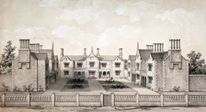 Vista del Asilo Providente de Encuadernadores, Balls Pond Road, Islington, Londres de WL Walton