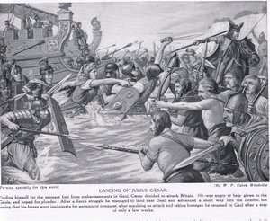 Desembarco de Julio César, ilustración de 