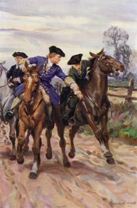 "Jones agarró al instante la mano del tipo" (litografía en color) de W.R.S. (after) Stott