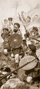 Los Highlanders en la batalla de Killiecrankie, 27 de julio de 1689 (litografía)