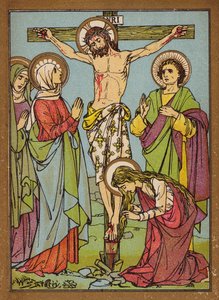 La Crucifixión de Nuestro Señor (litografía en color) de W.S. Stacey