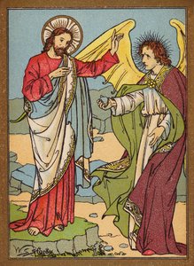 La tentación de Jesús (litografía en color) de W.S. Stacey