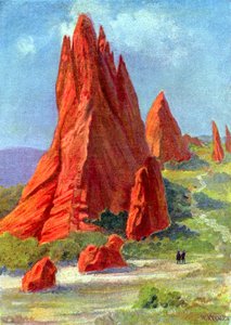 El Jardín de los Dioses en Colorado, c.1880 (grabado) de W. (after) Kranz