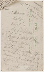 Postal al editor del Liverpool Weekly Courier, 14 de agosto de 1918 de W. Dawson