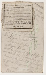 Postal al editor del Liverpool Weekly Courier, 14 de agosto de 1918