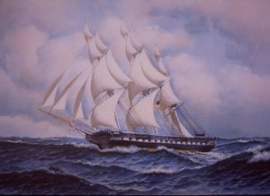 USS Constitution (litografía en color)