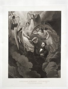 Abraham Lincoln, el mártir, victorioso, grabado por John Sartain (1808-97), c.1866 de W. H. Hermans