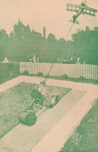 Una pista para el aviador en casa de permiso de William Heath Robinson