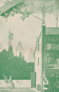 Un joven piloto abandonado apropiándose de las raciones de otra persona, c. 1918 de William Heath Robinson