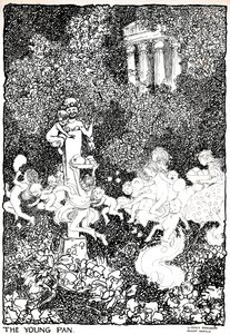 El joven Pan - Primera etapa, c1920 de William Heath Robinson