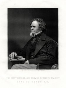 Edward Geoffrey Smith-Stanley, 14º Conde de Derby, estadista británico, c1850-1899 de W. Holl