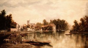 Vista de Twickenham, uno de un par de W. Howard