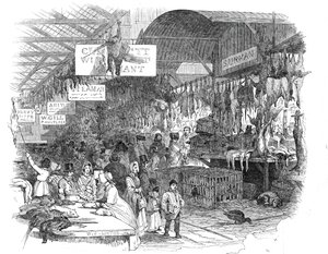 Mercado de Leadenhall, en Nochebuena de W. J. Linton