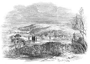 Reinhardtsbrunn, Gotha - del dibujo de Su Alteza Real el Príncipe Alberto, 1845 de W. J. Linton