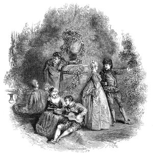 Escena de Watteau en 1644, 1844