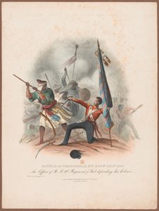 ¿Batalla de Ferozeshah, 21 y 22 de diciembre de 1845. Un oficial del 9º Regimiento defendiendo sus colores? de W. Kohler