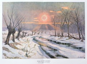 Eclipse Anular del Sol, ilustración de 
